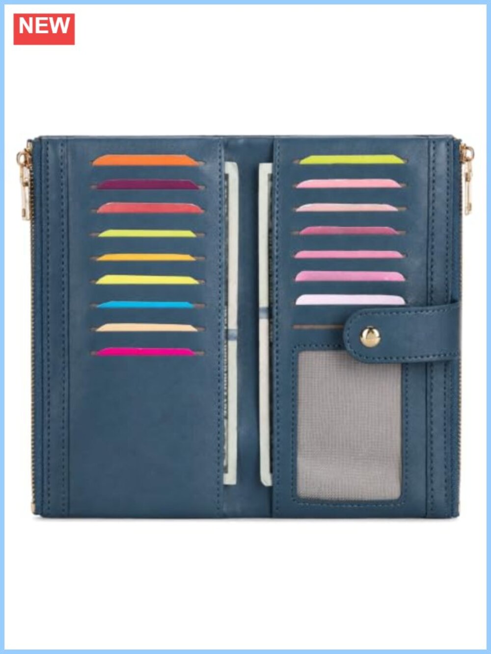 RFID Blocking Vegan Leather Women's Wallet Bifold Card Holder - Picture 6 of 6